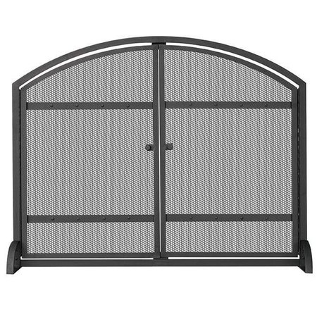 UNIFLAME Uniflame S-1066 3 Fold Black Wrought Iron Arch Top With Doors S-1066
